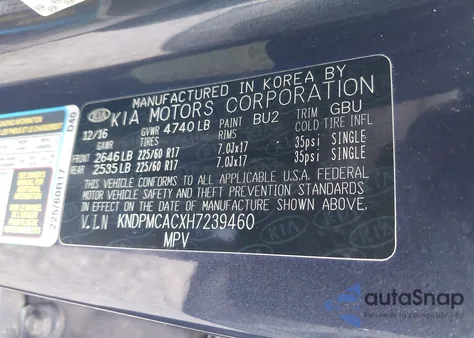 2017 Kia Sportage Lx из США, поврежденный, VIN KNDPMCACXH7239460